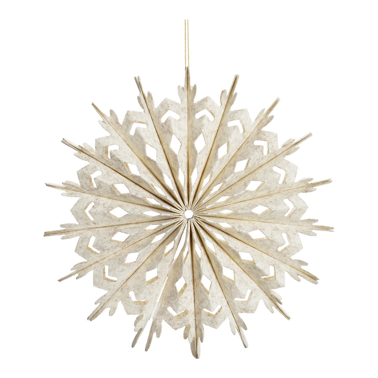 Weihnachtshänger Schneeflocke aus Filz, Beige (B/H/T) 30x30x5cm