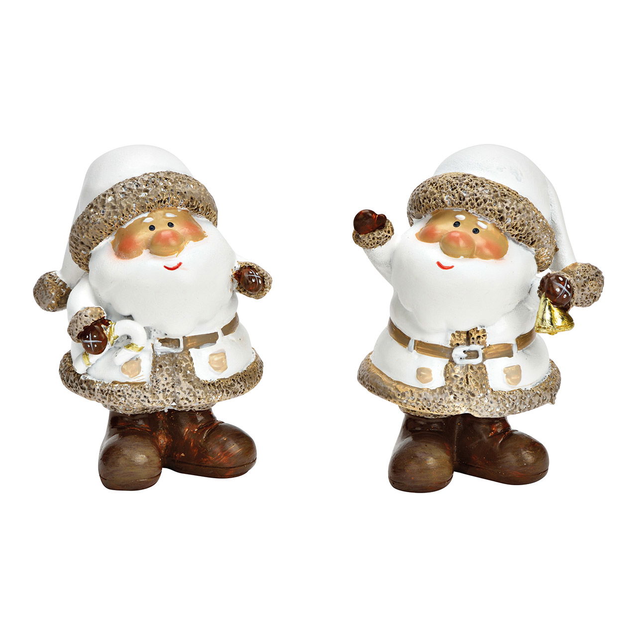 Babbo Natale in polietilene bianco a 2 pieghe, (L/H/D) 6x9x5cm