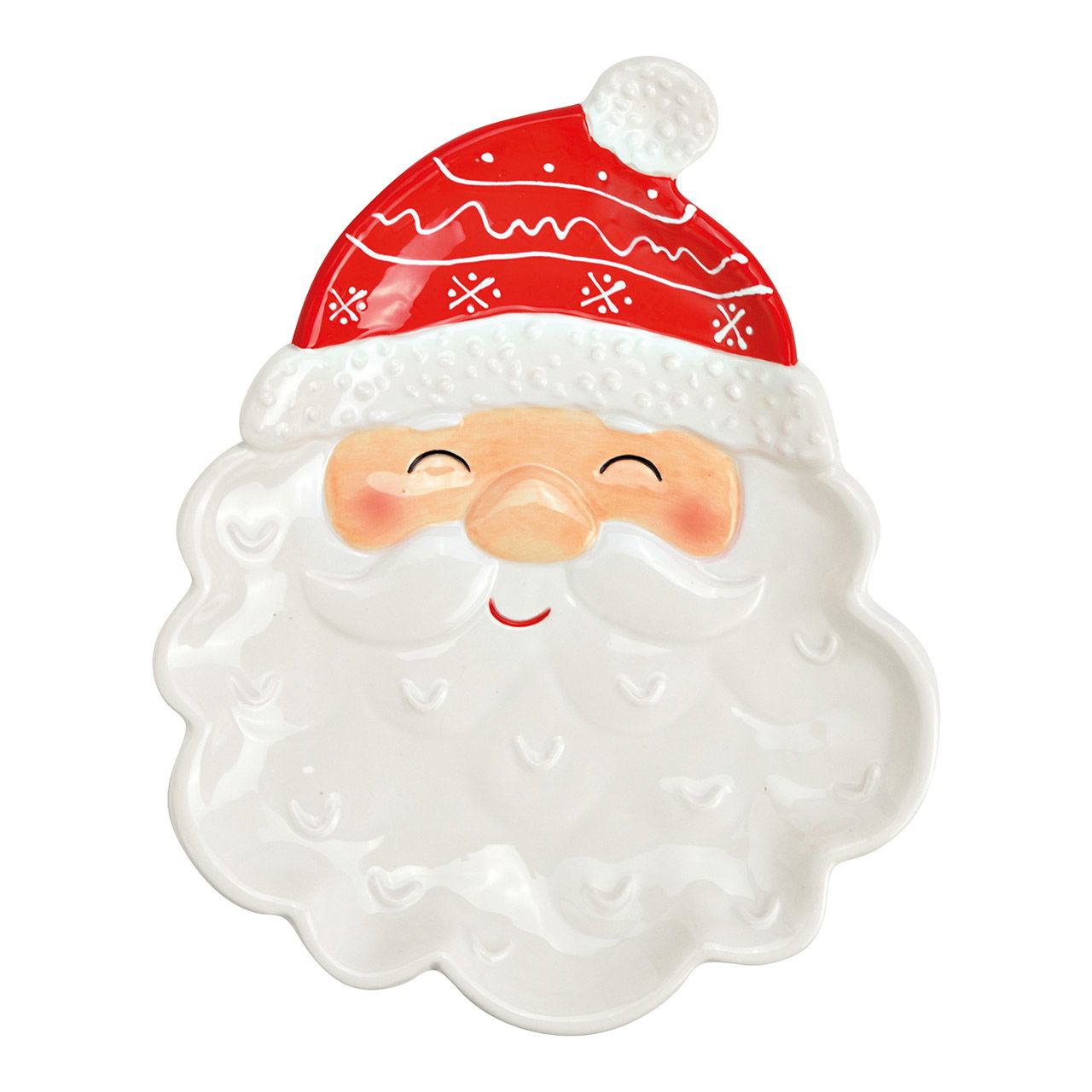 Plato de cerámica 3D Papá Noel colorido (A/A/P) 17x21x3cm Plato de cerámica 3D Papá Noel colorido (A/A/P) 17x21x3cm