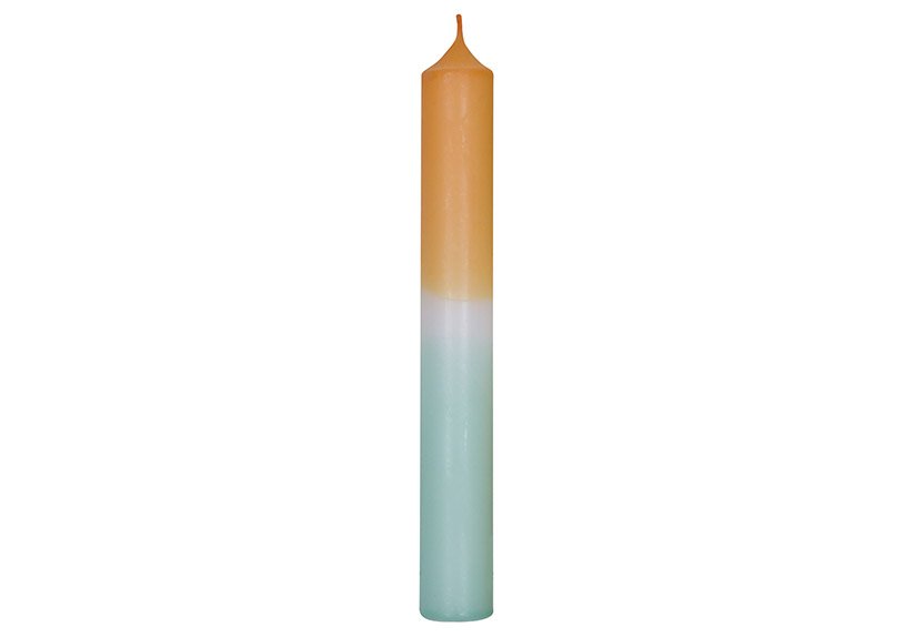 Stick candle DipDye color: mandarin/mint (W/H/D) 2x18x2cm
