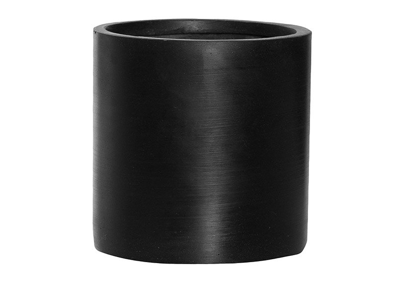 Macetero de cerámica de fibrestone negro (A/A/P) 15x15x15cm