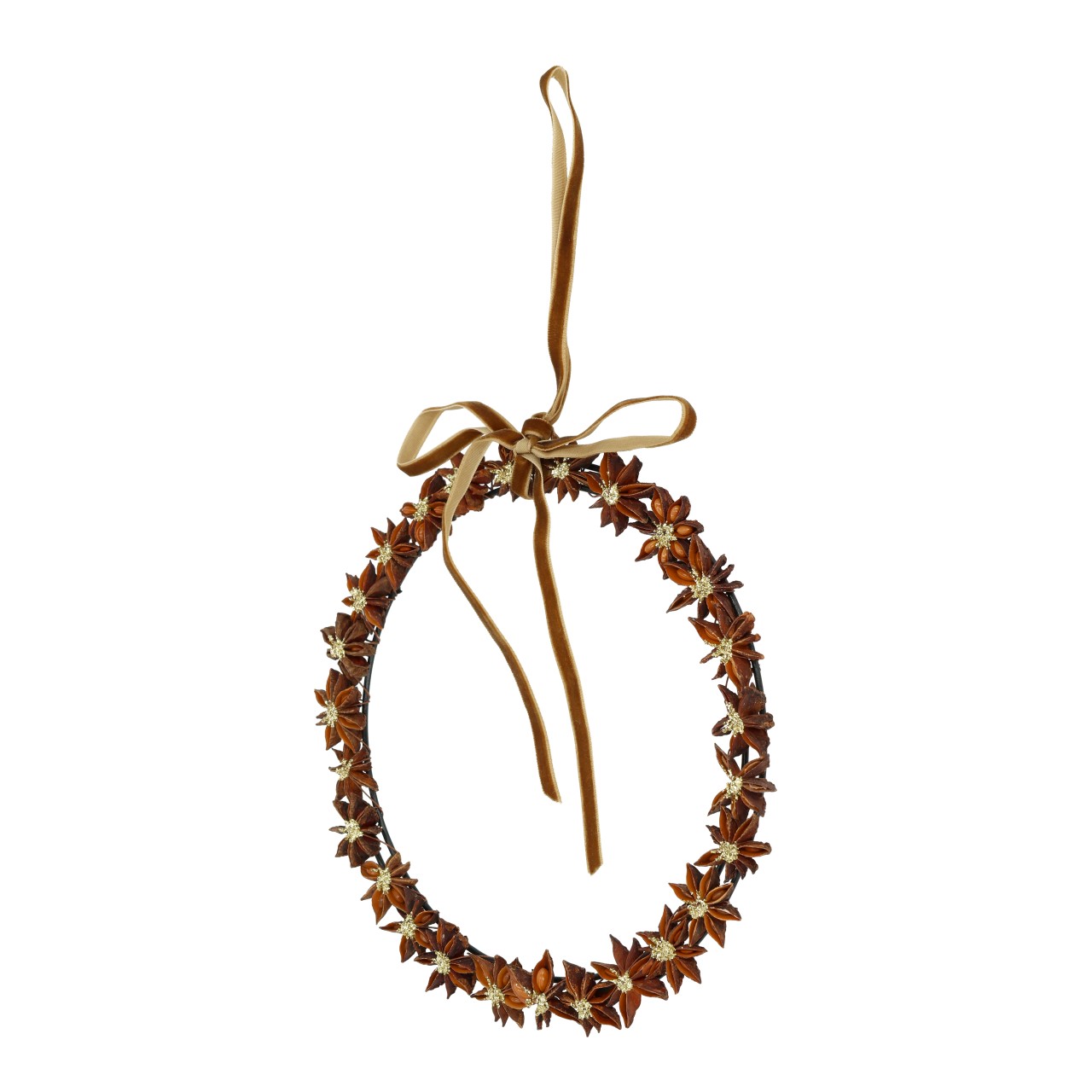 Hangkrans met steranijs van natuurlijk materiaal bruin (B/H/D) 20x20x1cm Zubehor, Schmuck, Halskette