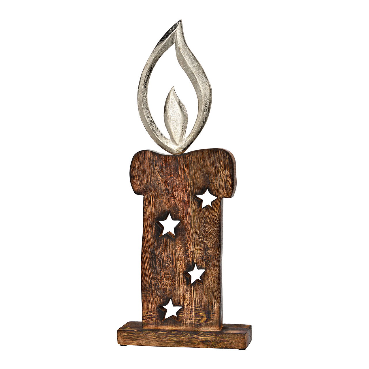 Stand candle mango wood, metal brown (W/H/D) 20x49x5cm