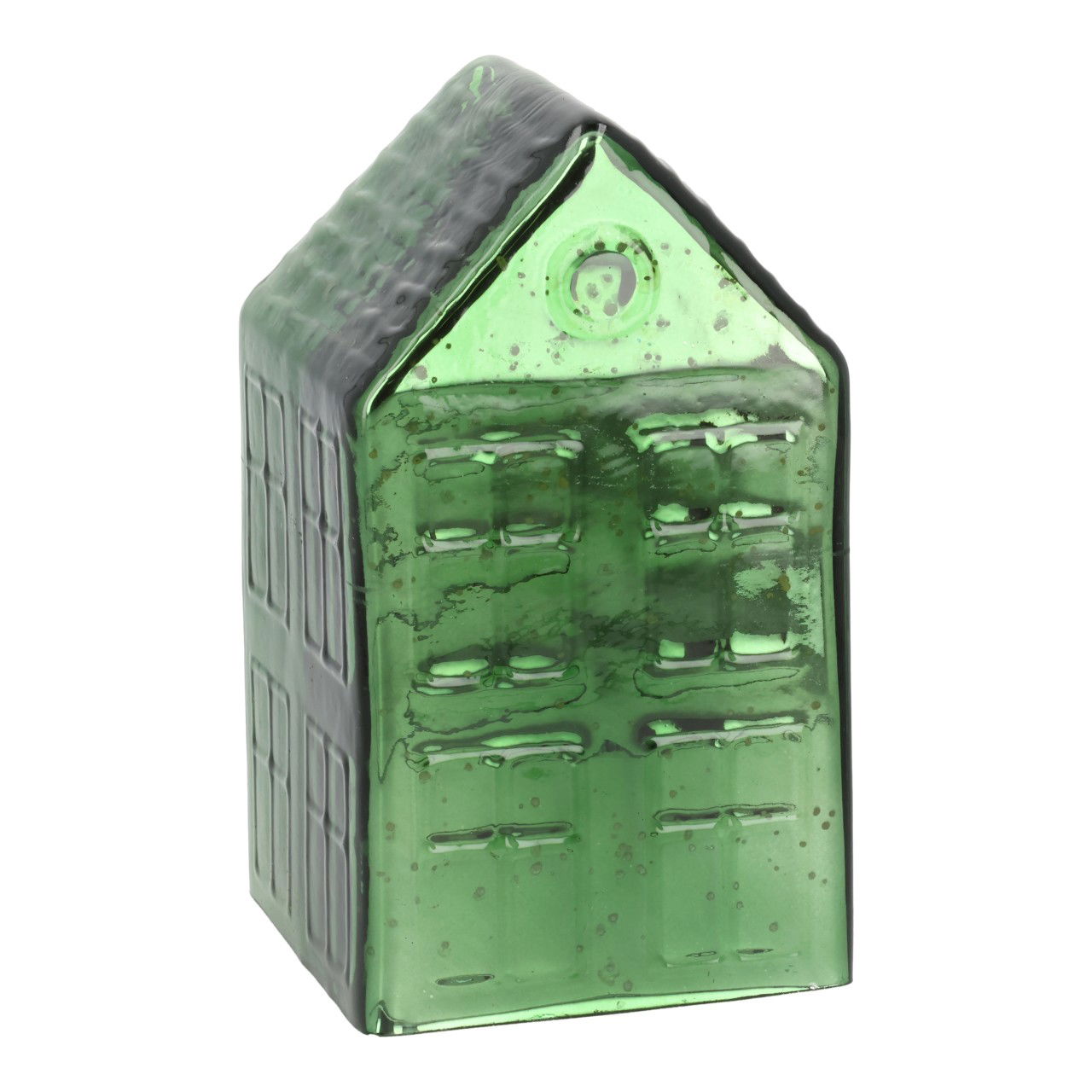 Casetta di vetro verde (L/H/D) 11x20x11cm Flasche