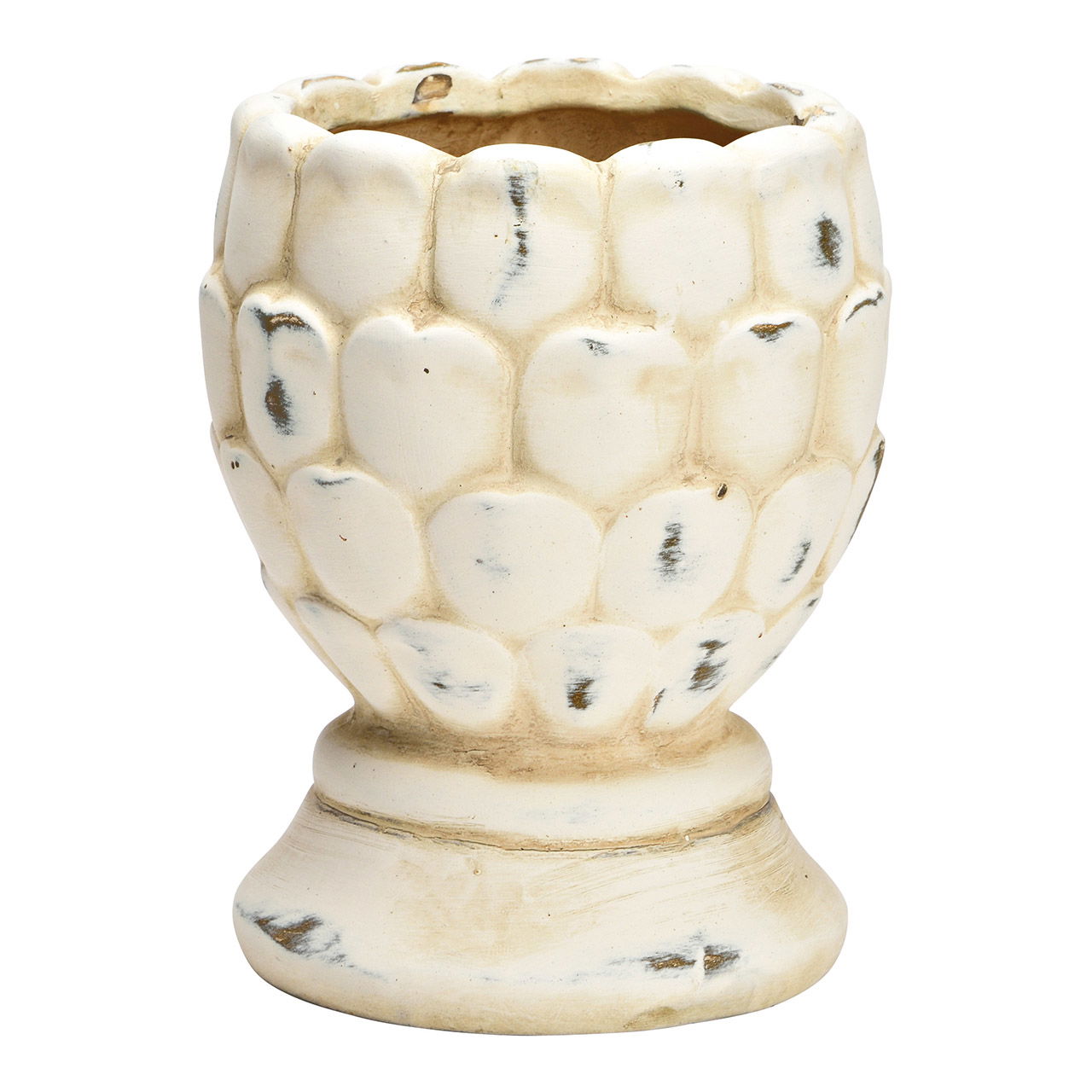 Flower pot cone ceramic beige (W/H/D) 10x13x10cm