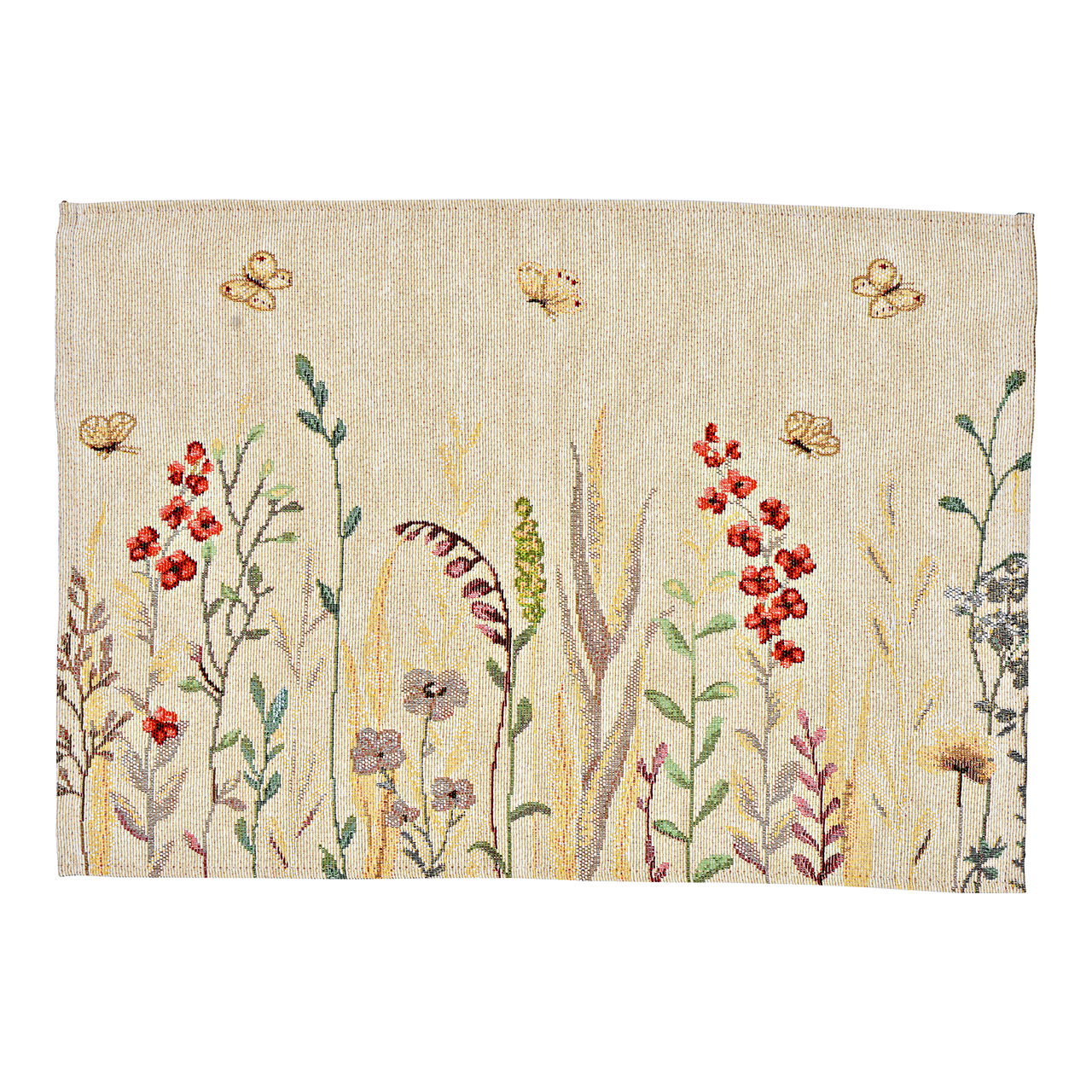 Placemat van textiel, beige (B/H) 48x33cm Dekoration für Zuhause, Muster, Stickerei, Teppich, Florales Design