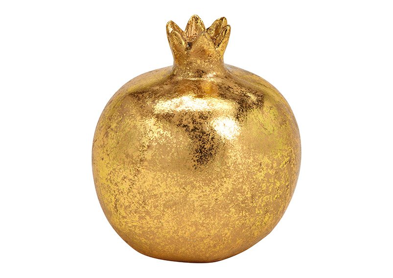 Granatapfel aus Poly Gold (B/H/T) 9x10x9cm