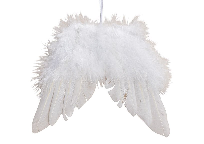 Hanger wing feather white16x15x1cm