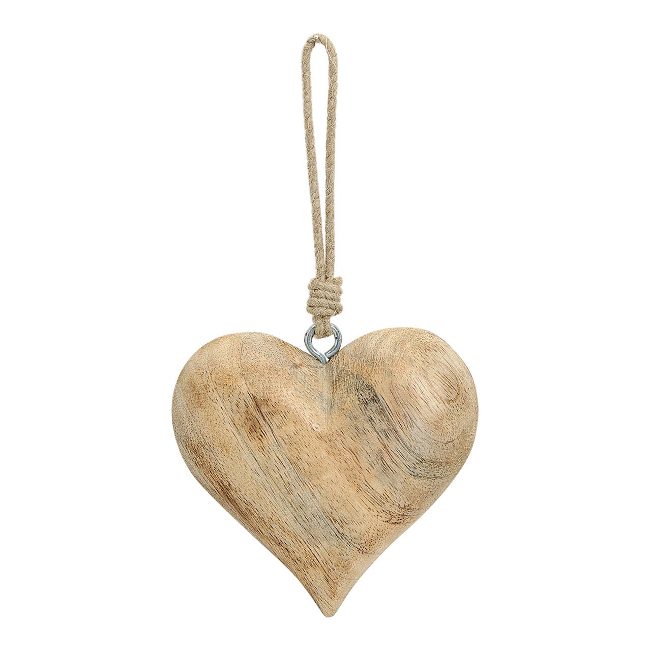 Appendino cuore in marrone in legno, 12 cm