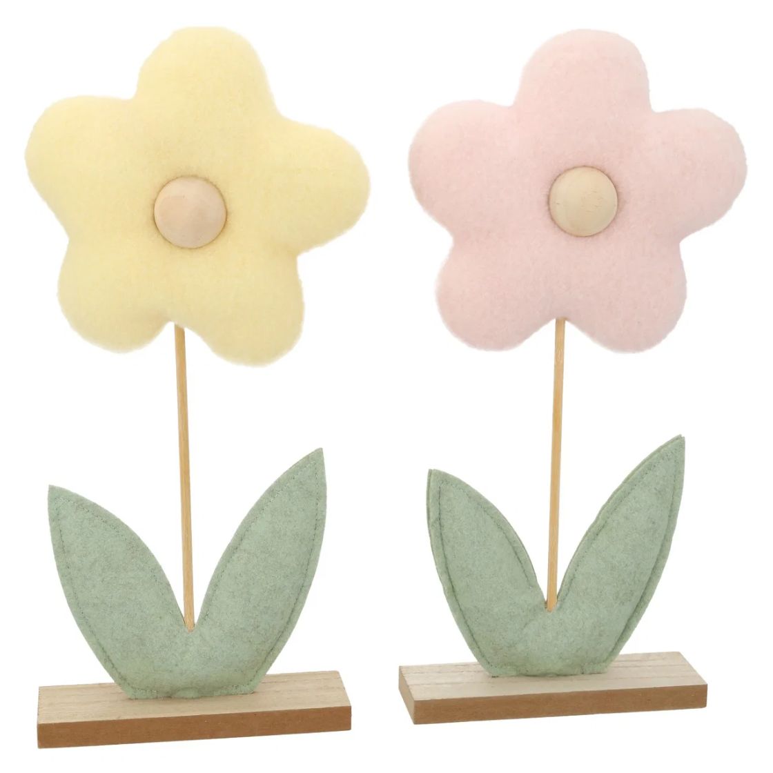 Blume, Dekoration, Pink, Gelb, Holzfuß