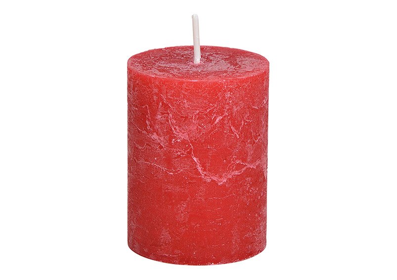 Kerze 6,8x9x6,8cm aus Wachs Rot