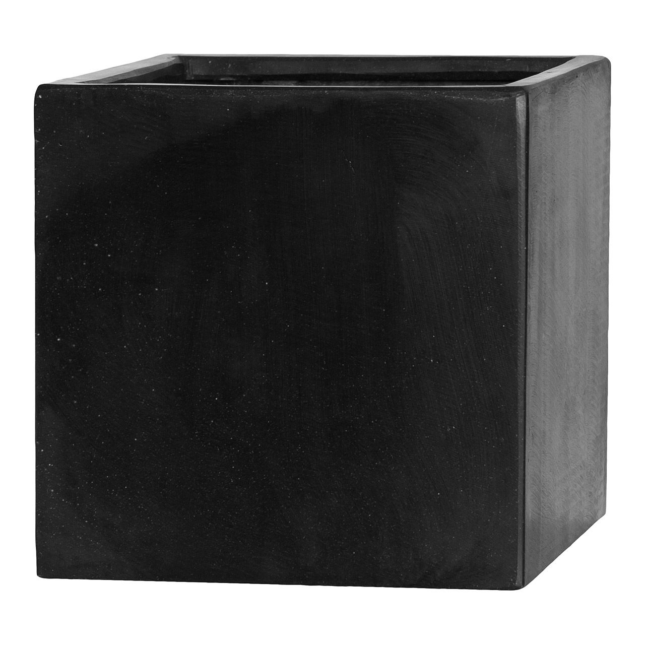 Fiberstone flower pot black (W/H/D) 25x25x25cm