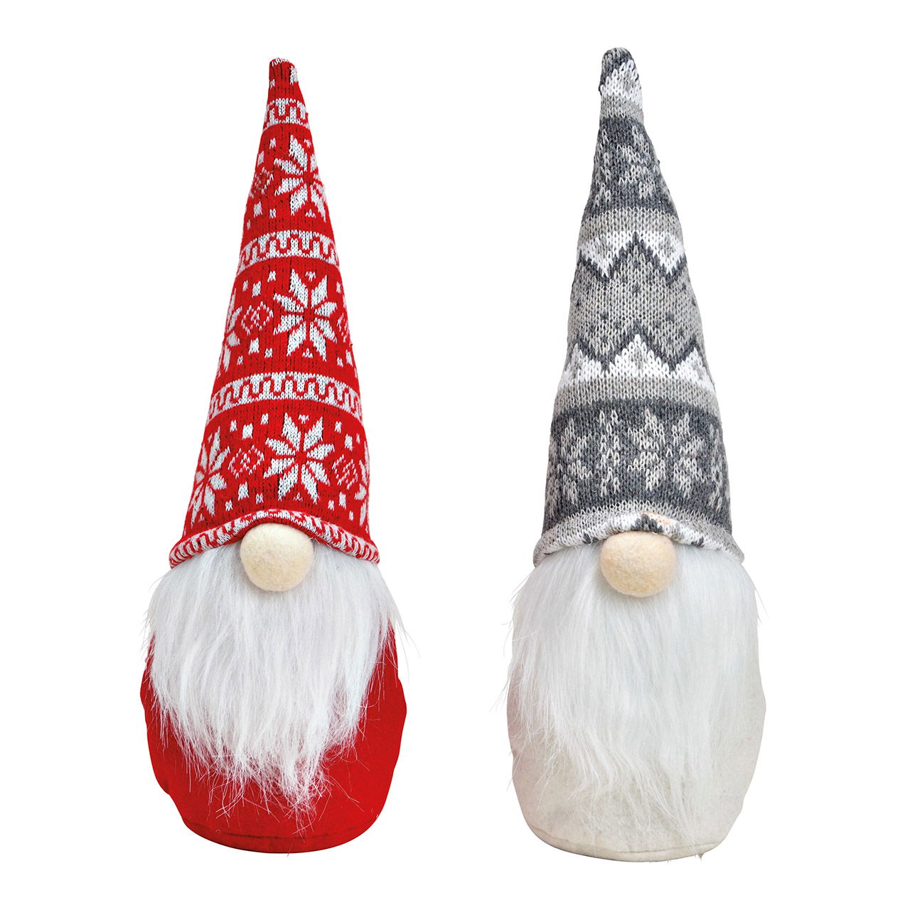 Gnomo in tessuto rosso, grigio 2 pieghe, (L/H/D) 10x30x10cm Gnomo in tessuto rosso, grigio 2 pieghe, (L/H/D) 10x30x10cm