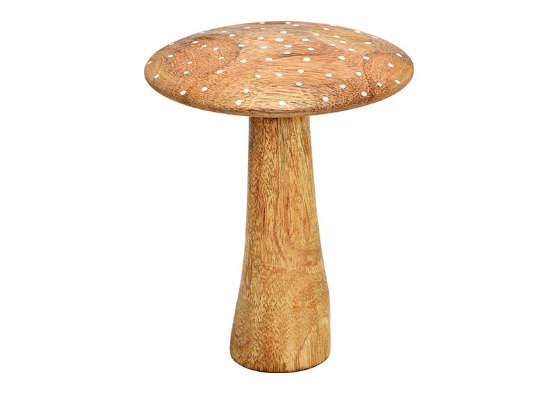 Natural mango wood mushroom (W/H/D) 12x16x12cm