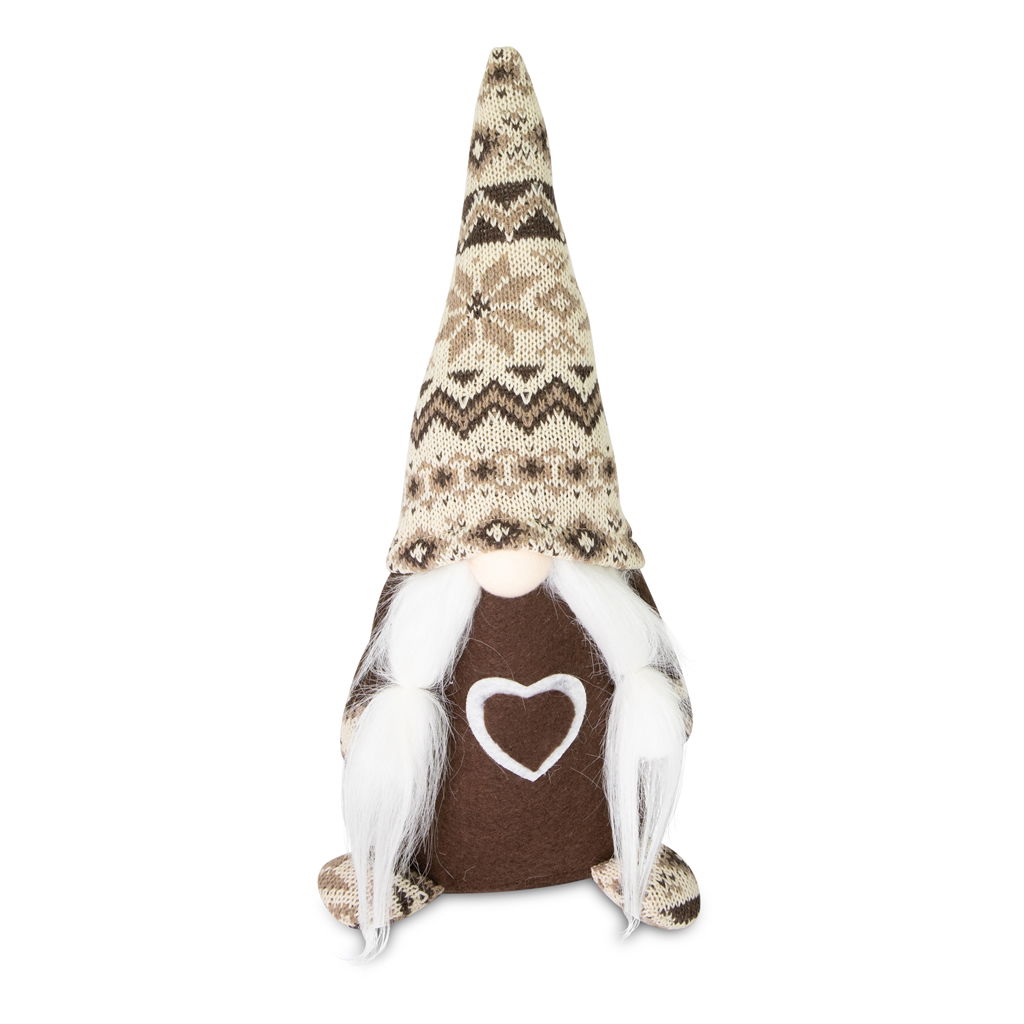 Niña duende sentada, tela, 30cm, 1 pieza, marrón Bekleidung, Hut