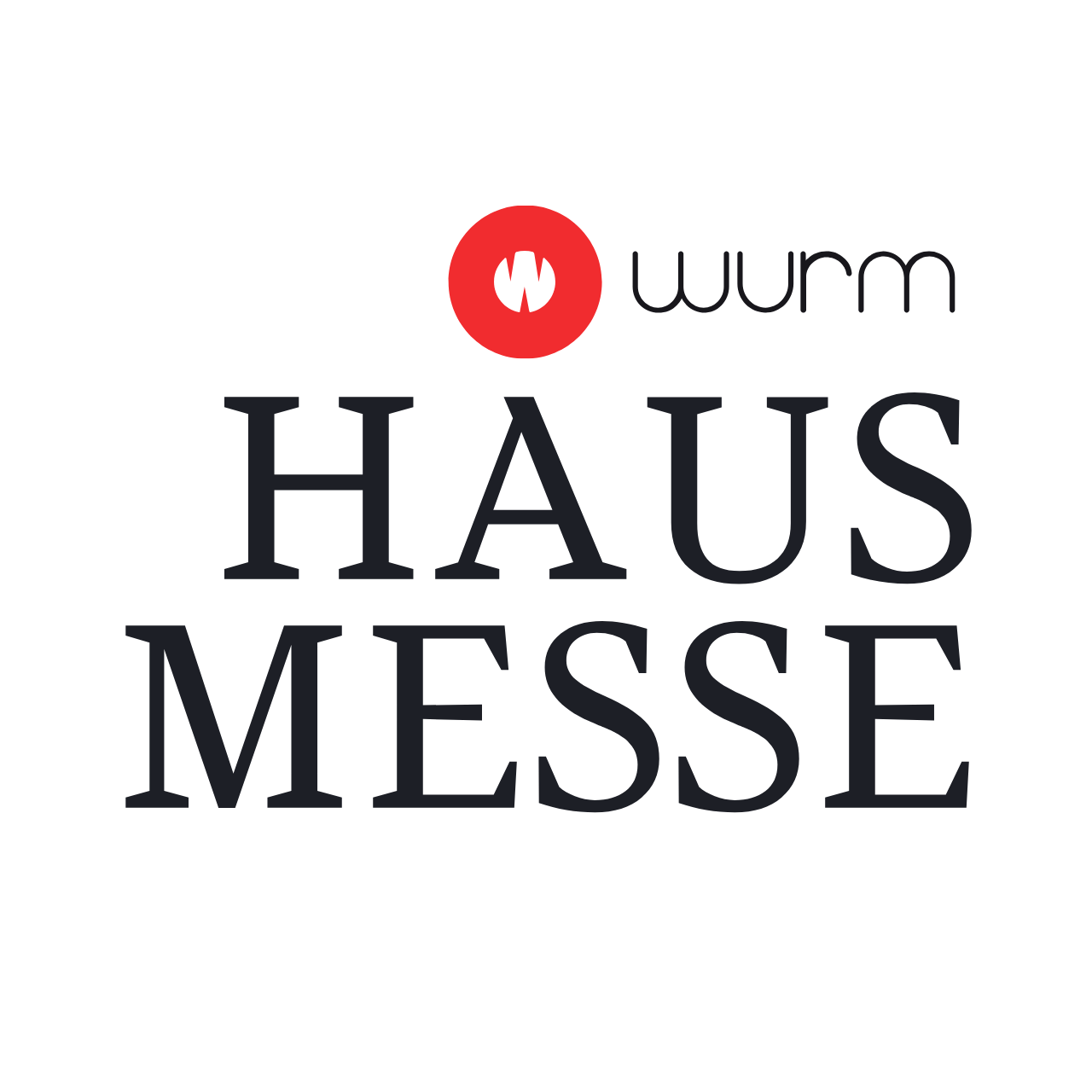 logo, hausmesse, wm, roter kreis, schwarzer hintergrund