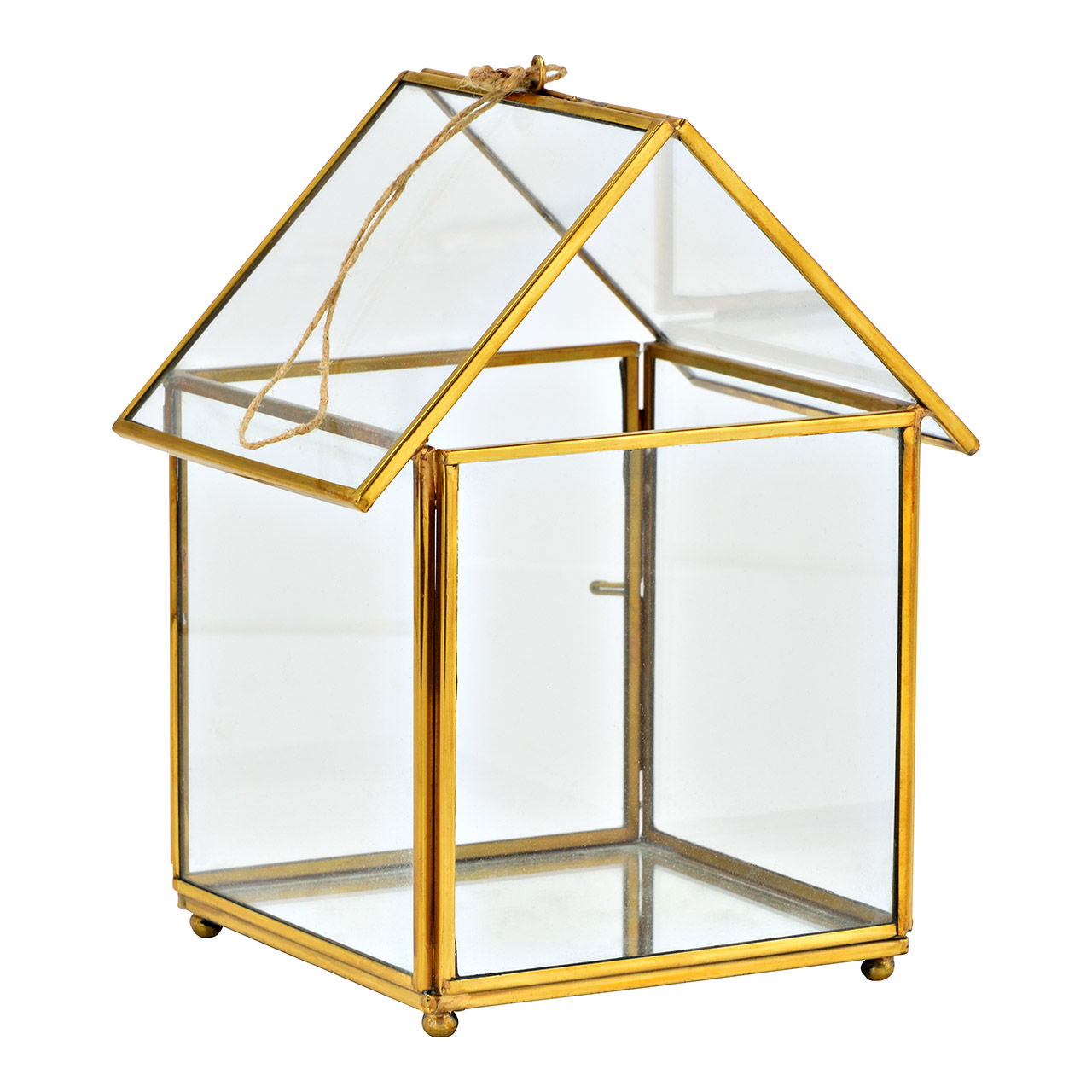 Decorative house made of metal/glass gold (W/H/D) 13x20x5cm Decorative house made of metal/glass gold (W/H/D) 13x20x5cm