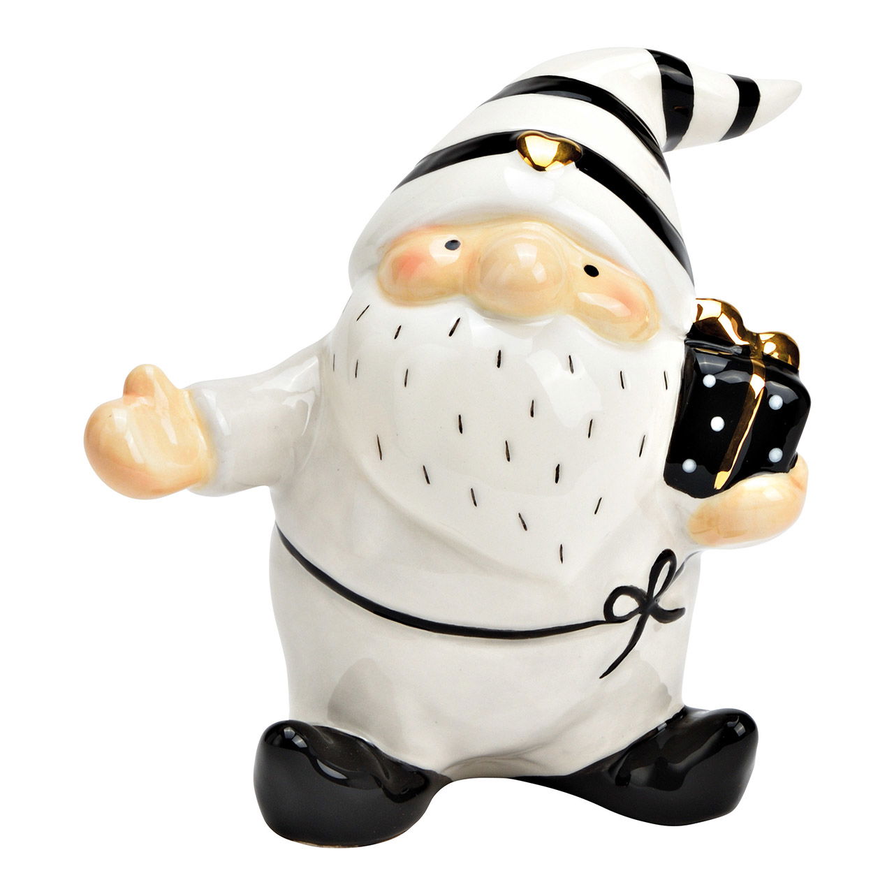 Nikolaus aus Keramik Weiß, schwarz (B/H/T) 12x12x8cm Nikolaus aus Keramik Weiß, schwarz (B/H/T) 12x12x8cm