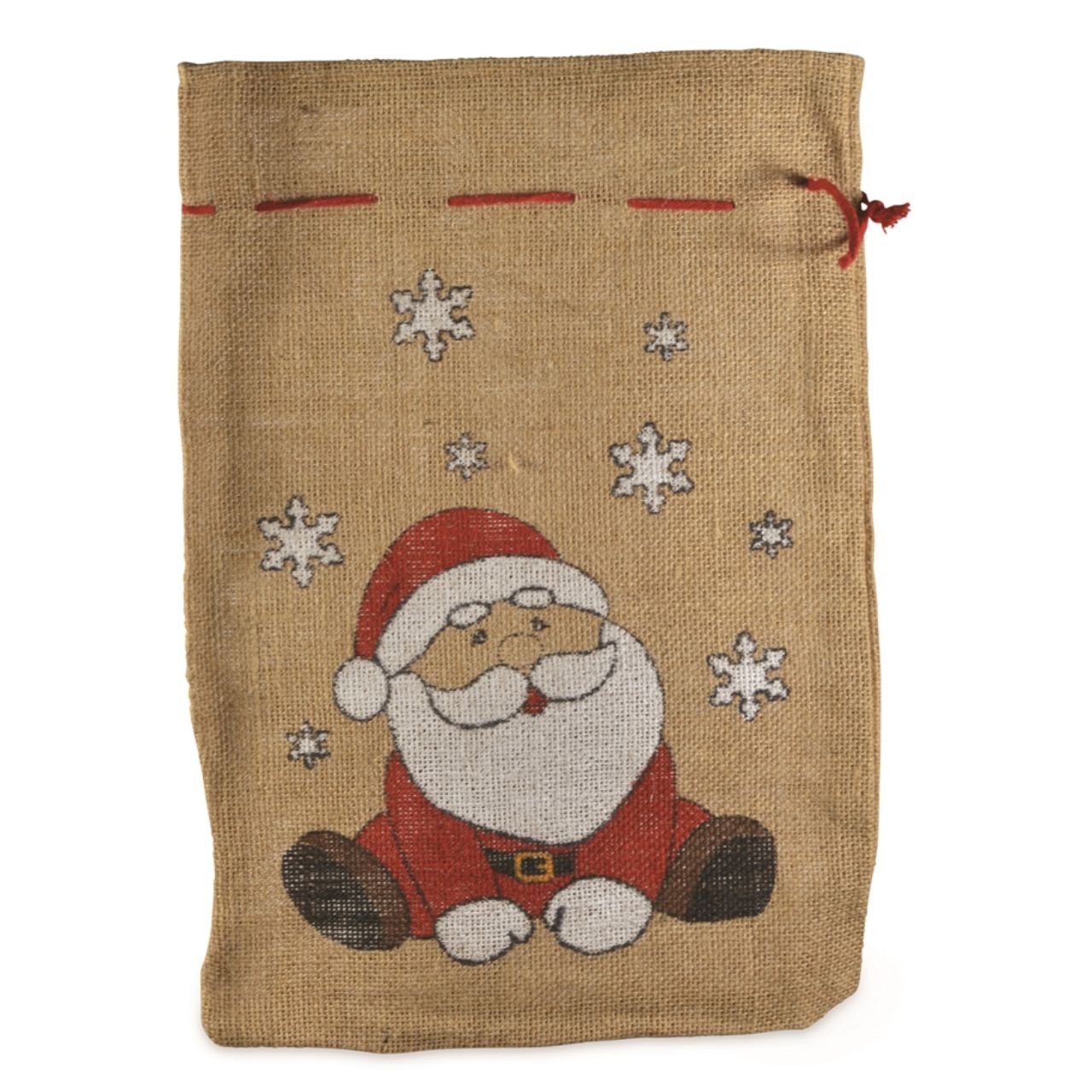 Jute Tasche, Weihnachtsmotiv, Santa Claus, Beutel, Hessian Stoff