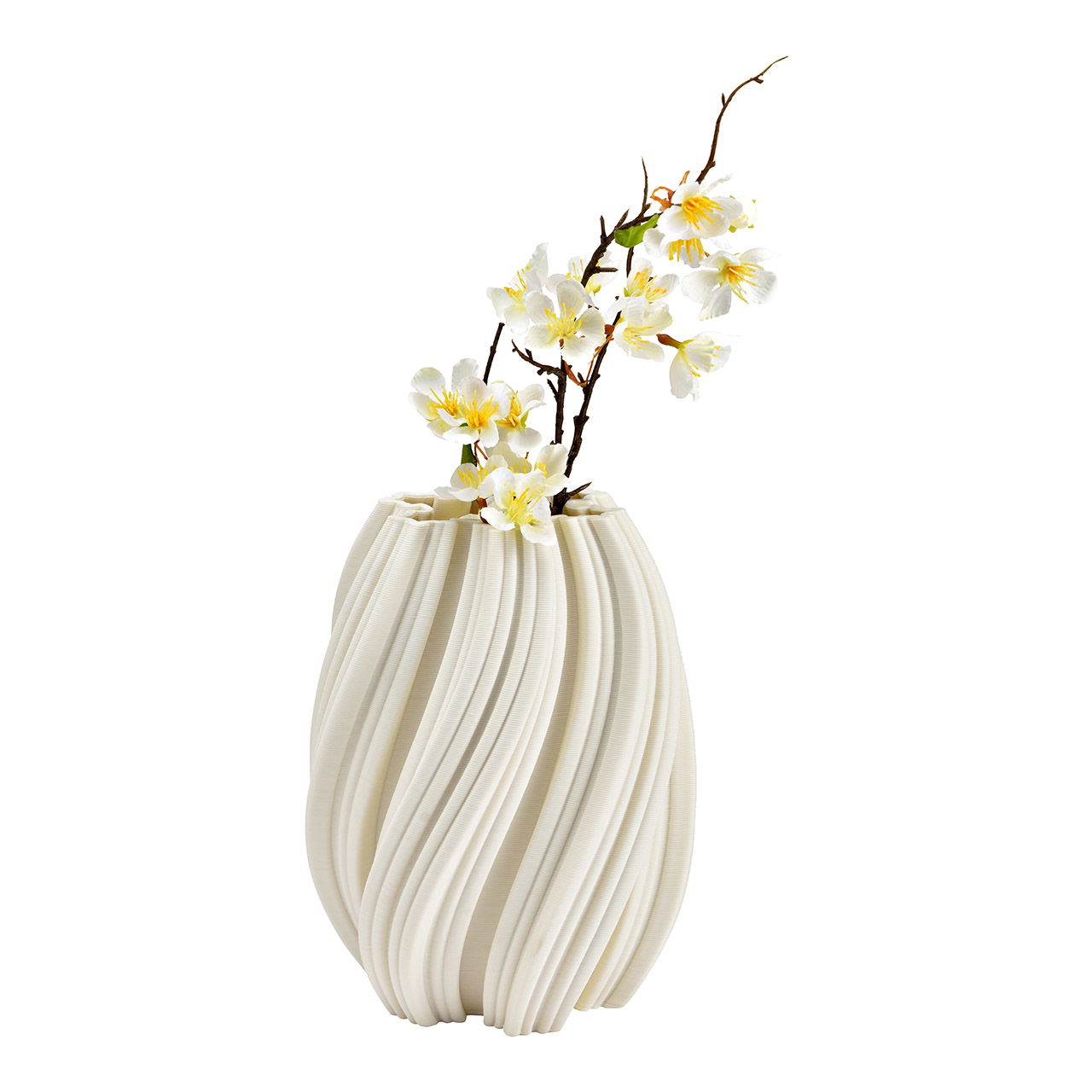 Vaso in ceramica stampato in 3D, bianco (L/H/D) 18x24x18cm solo per fiori secchi