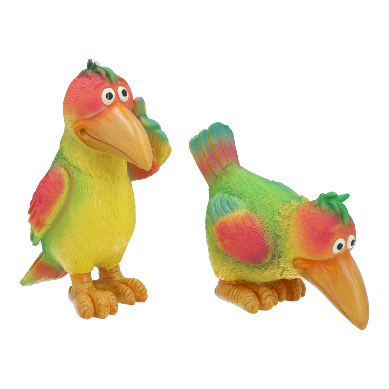 Uccellino in polietilene colorato, assortimento doppio (L/A/P) 7x14x8 cm Plushie, Hingucker, Vogelfigur, Rainbow, Dekor