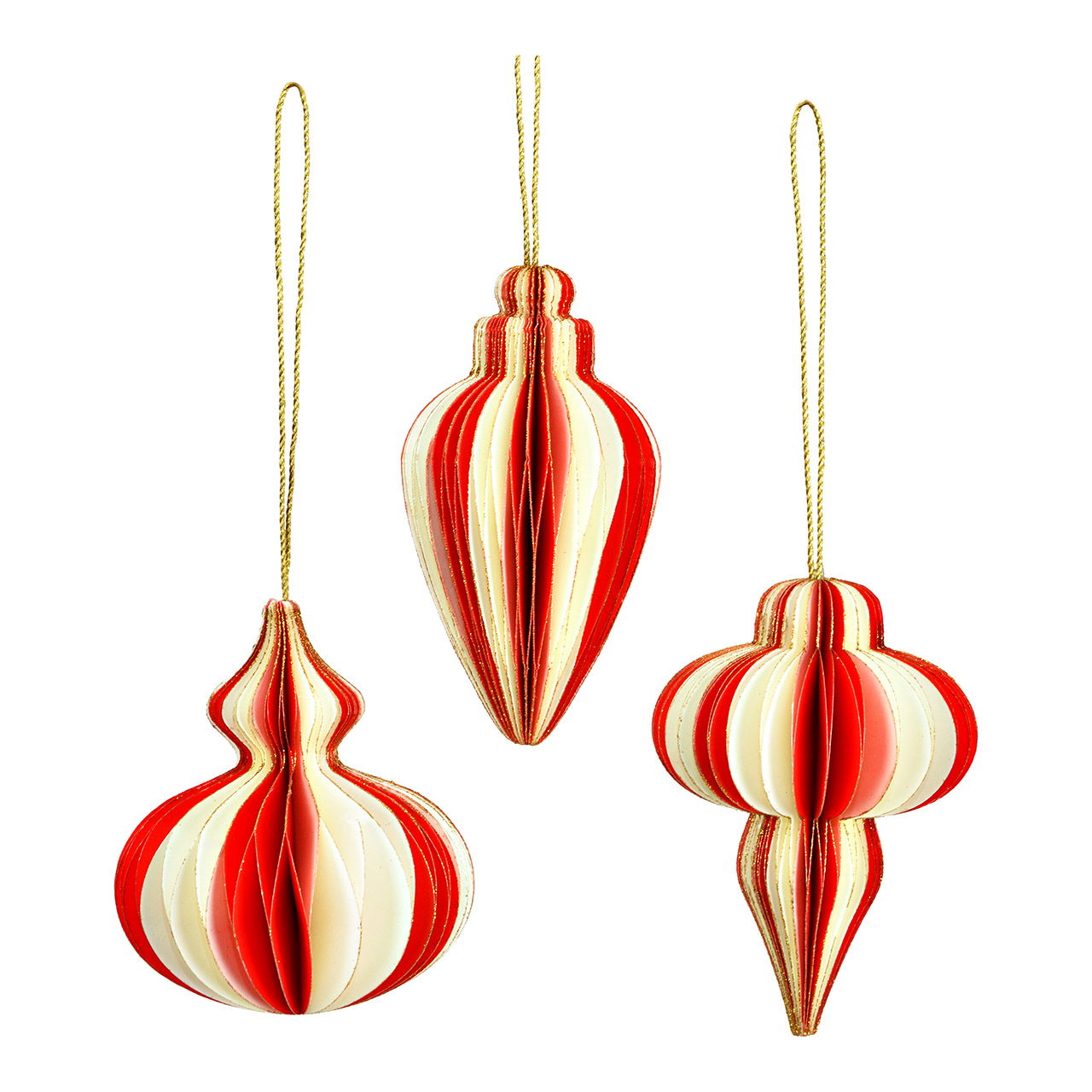 Honeycomb hanger made of paper/cardboard, 3-fold, red/white (W/H/D) 5x8x5cm Zubehor, Ohrring, Schmuck