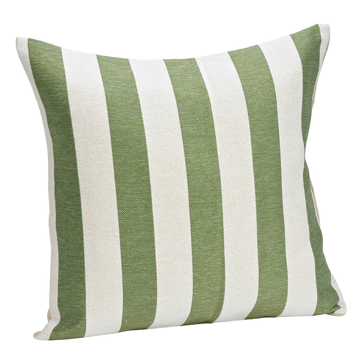 Housse de coussin à rayures Zierkissen, grün-weiß gestreift, Stoffbezug, quadratisch