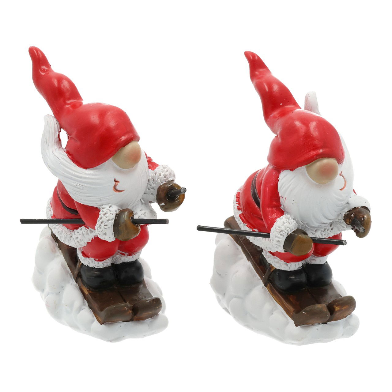 Wichtel auf Skier aus Poly Rot 2-fach sortiert (B/H/T) 6x8x3cm Figur, Spielzeug