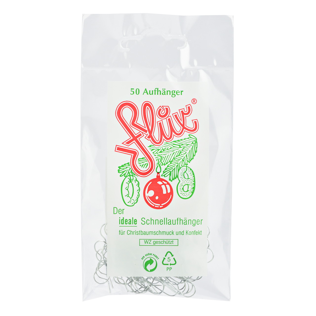 Suspension Flux 50 S 4cm en métal argenté Set de 50 (L/H/P) 8x12x0.4cm 14332 Hängeöse, Aufhänger, Christbaumschmuck, Grün, Miniaturen