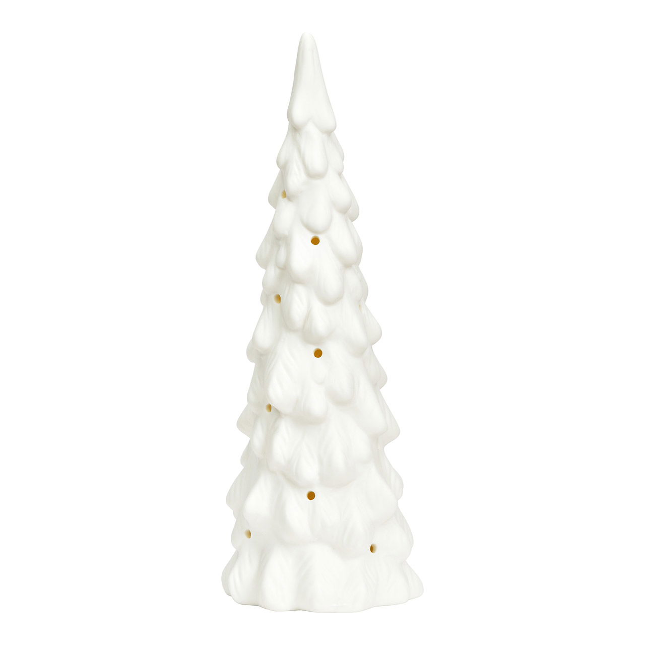 Árbol de Navidad con LED de porcelana, blanco (A/A/A) 8x25x8cm Funcionamiento con pilas 3xLR44 no incluidas