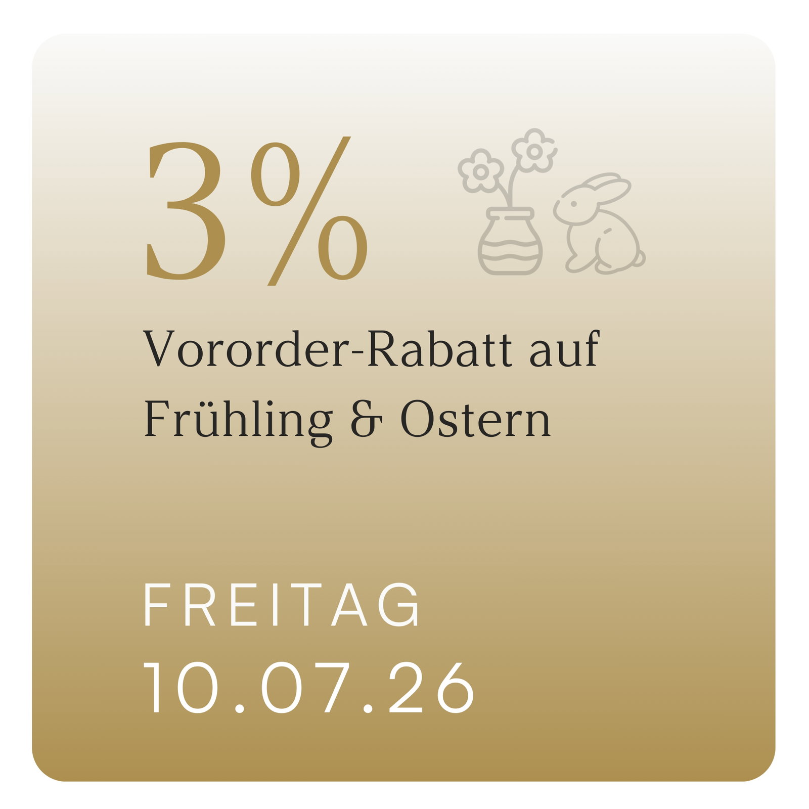 3 Prozent, Rabatt, Frühling, Ostern, Kalender