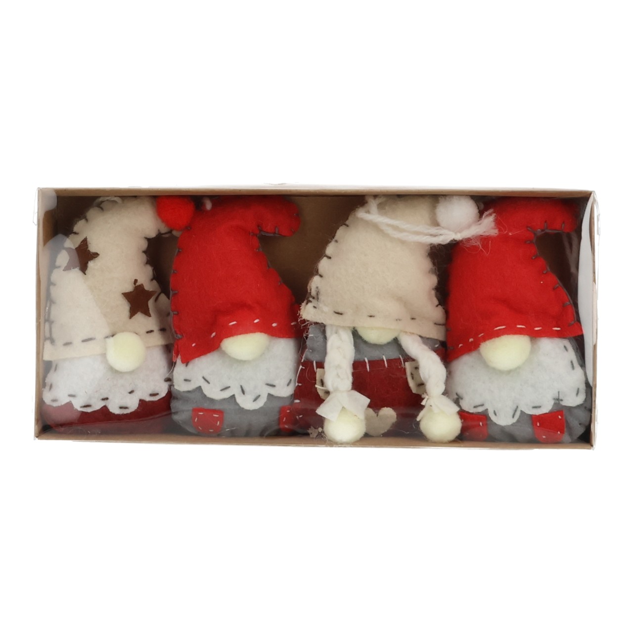 Monster sortiert auf Geldgeschenkschachtel aus Filz Bunt (B/H/T) 3x4x3cm Weihnachtsdeko, Wichtel, Filz, Hänger, Rot