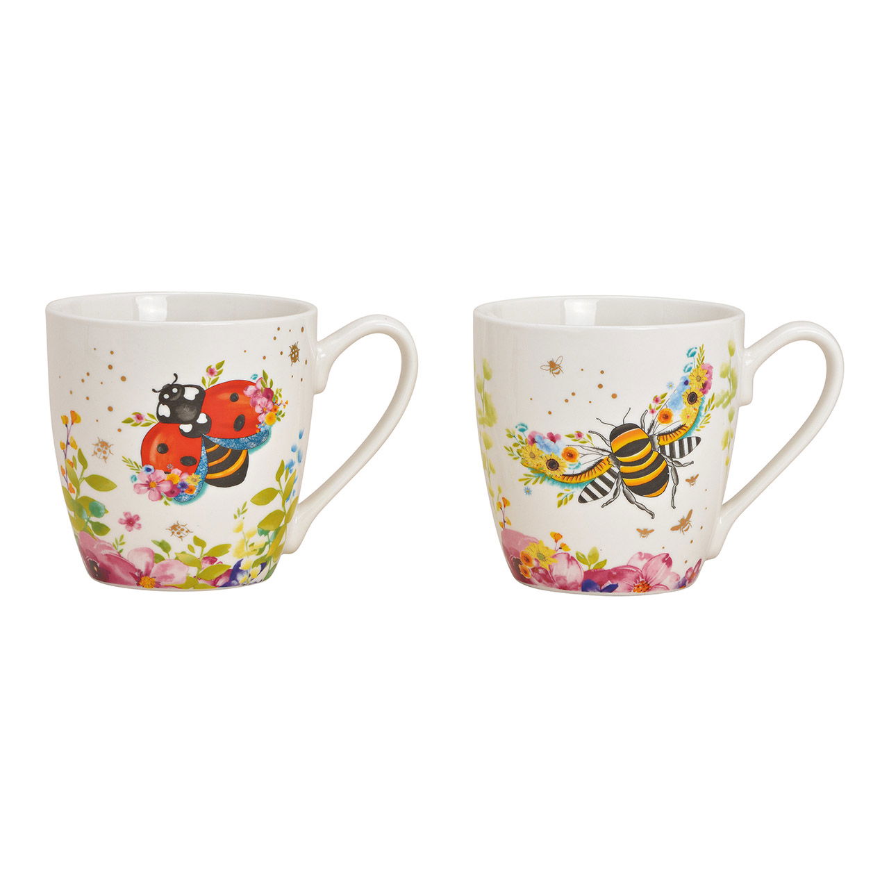 Tazza Coccinella, Ape decorazione di porcellana Colourful, oro 2-fold, (W/H/D) 13x10x10cm 400ml