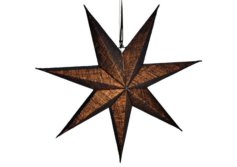 Light star 7 prongs of paper / cardboard, jute Black Ø60cm