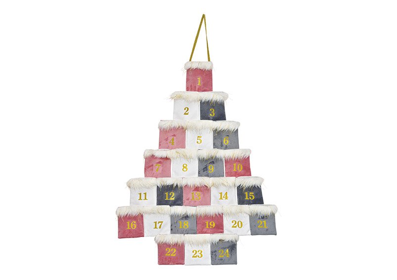 Advent calendar made of textile pink / pink (w / h) 55x77cm
