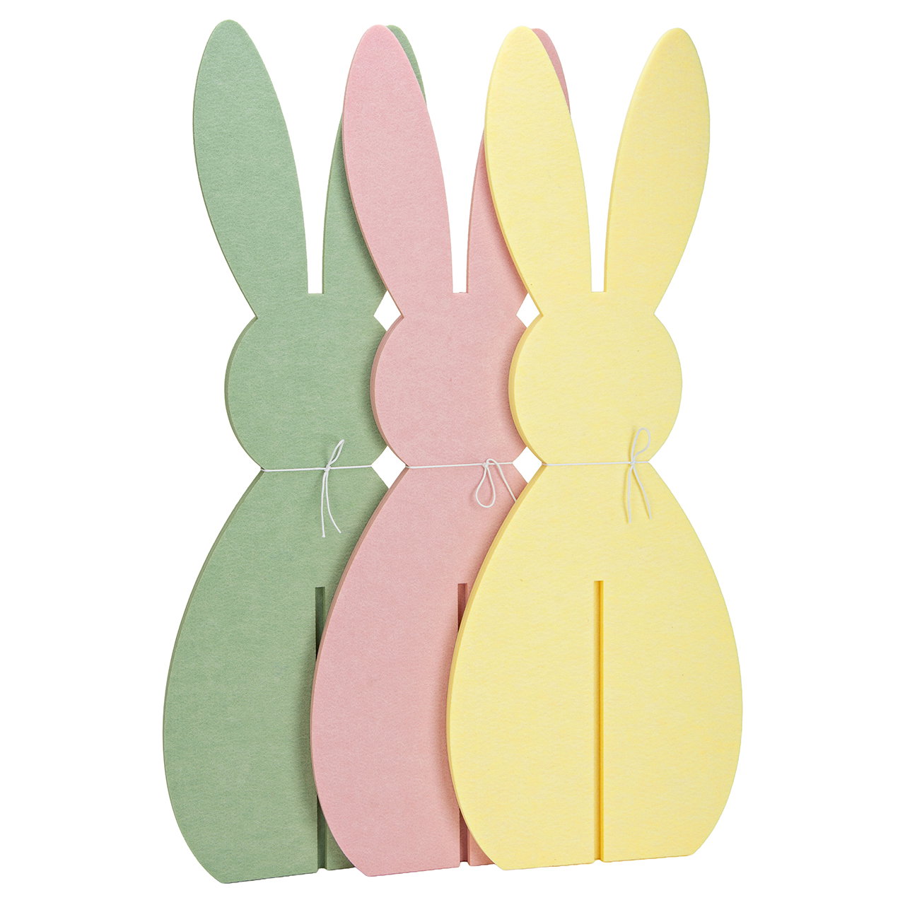 Hase aus Filz Gelb 3-fach sortiert (B/H/T) 30x80x30cm Hase, Dekoration, Schaum, Pastell, Skulptur