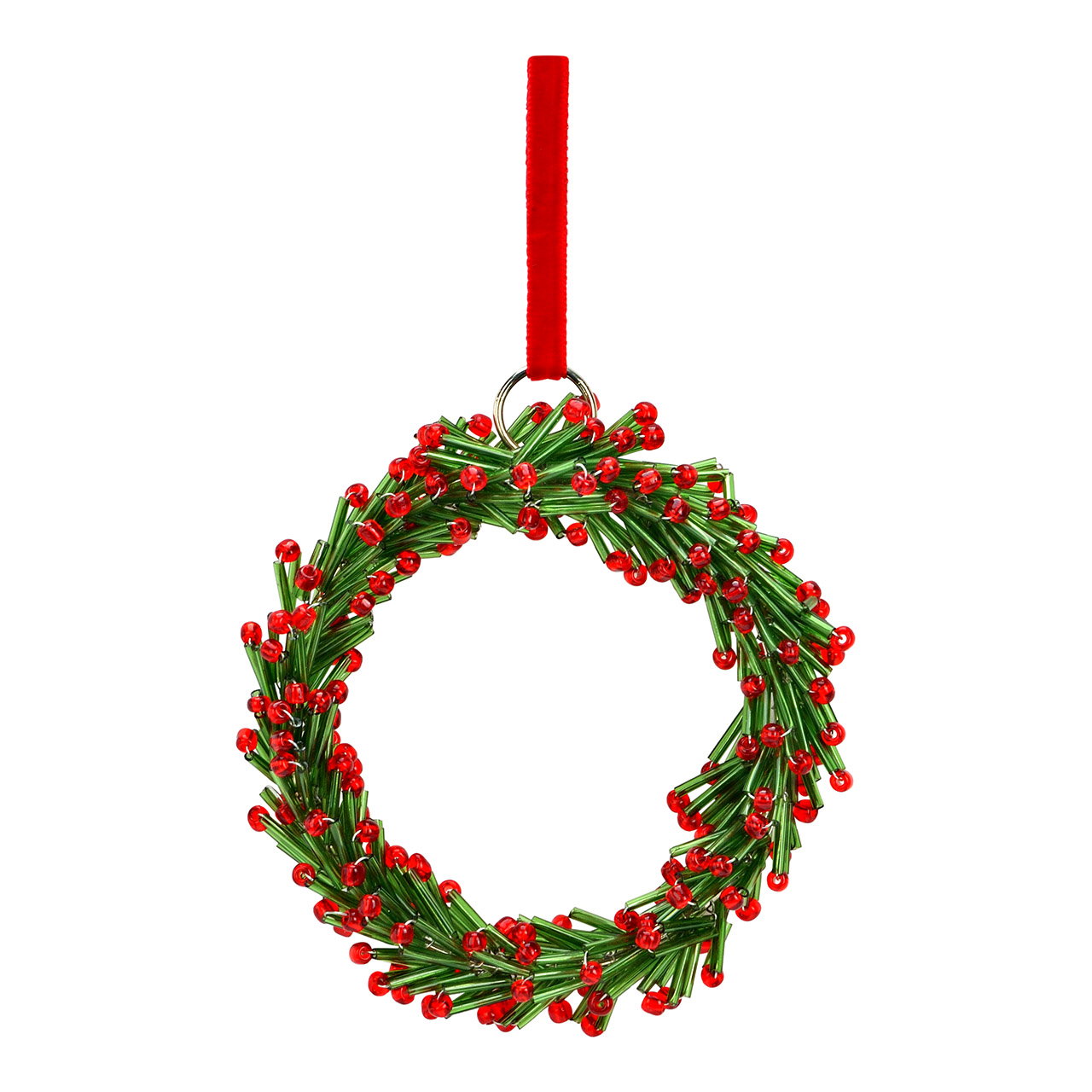 Guirnalda de colgantes de Navidad de cristal, verde/rojo (A/A/A) 9x9x2cm