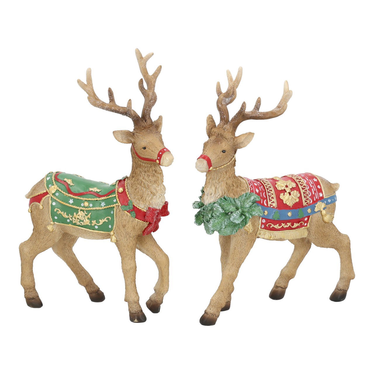 Hirsch Weihnachten Dekor aus Poly, 2-fach, Bunt (B/H/T) 18x22x8cm Tier, Hirsch, Säugetier, Tierwelt, Elch