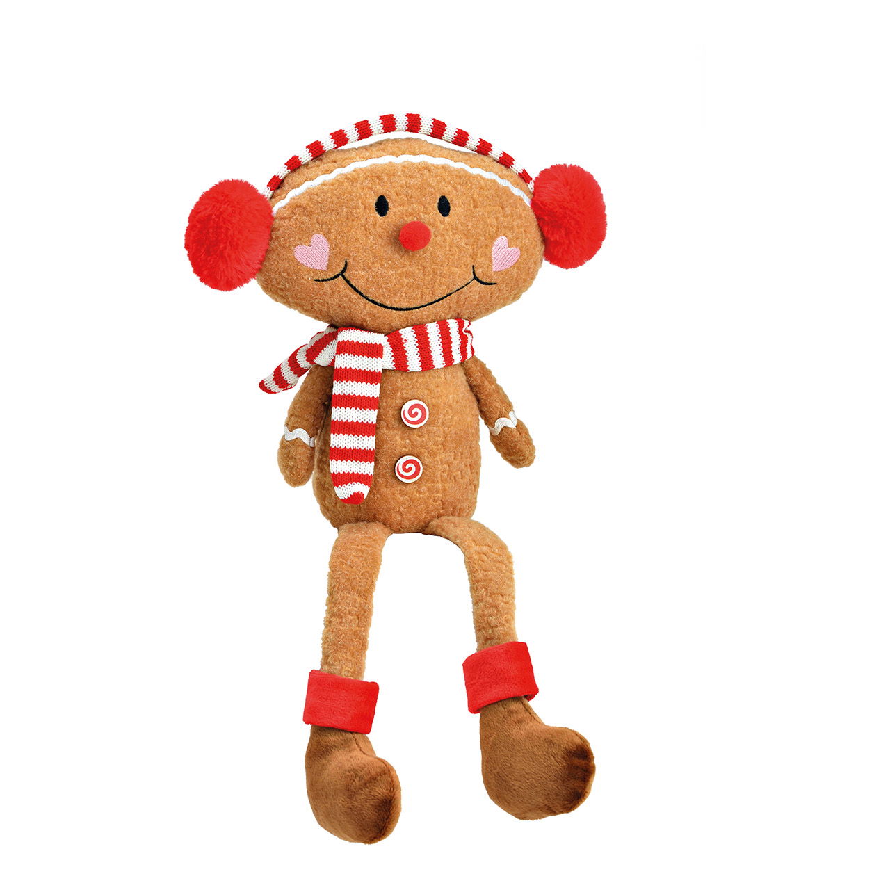 Edge stool gingerbread figure made of brown textile (W/H/D) 18x55x10cm