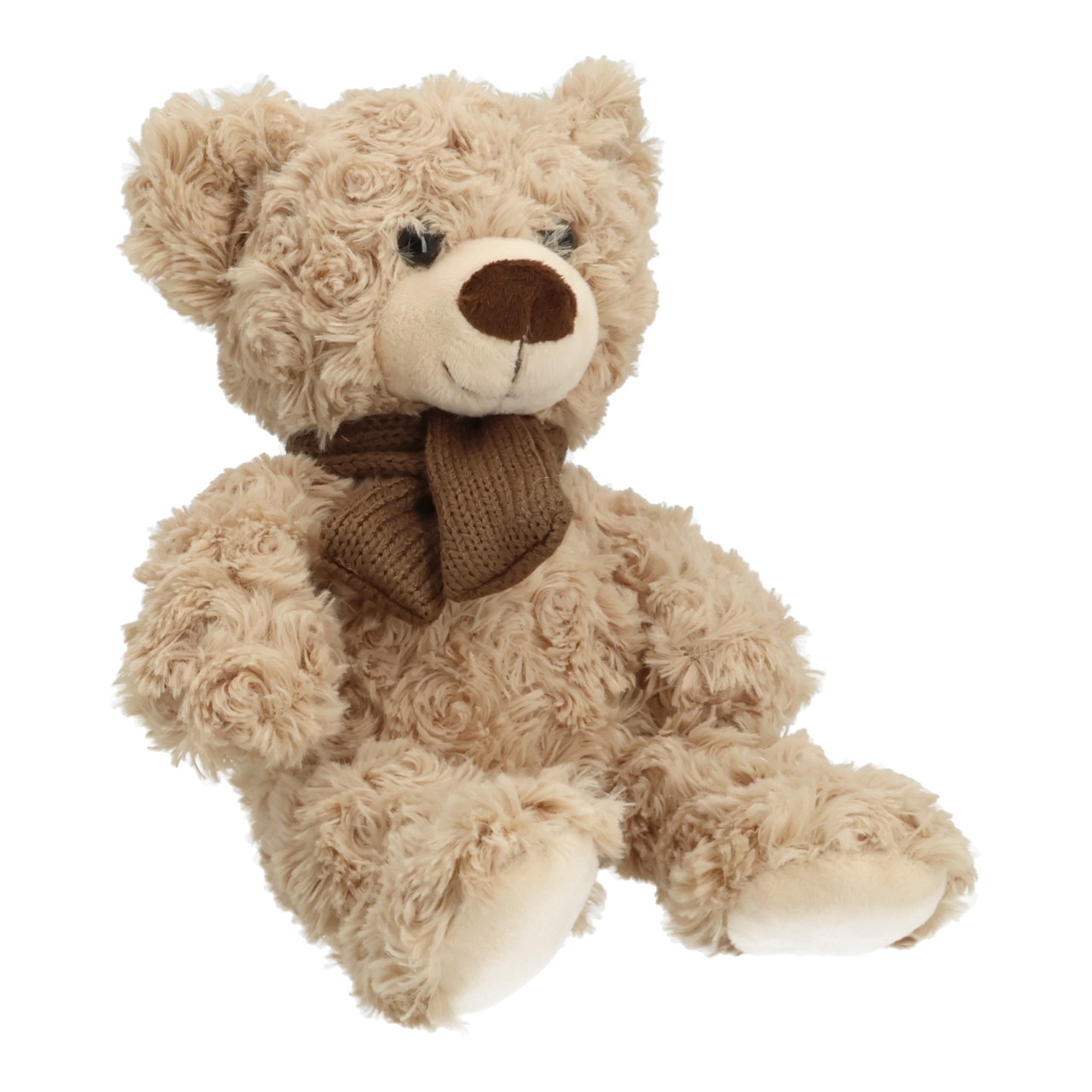 Bär aus Plüsch Braun (B/H/T) 16x16x18cm Teddybär, Plüschtier, Beige, Braun, Schals