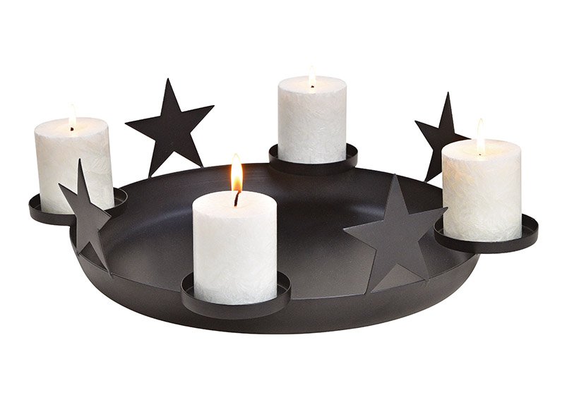 Advent decoration star decor made of metal black (w / h / d) 44x15x44cm