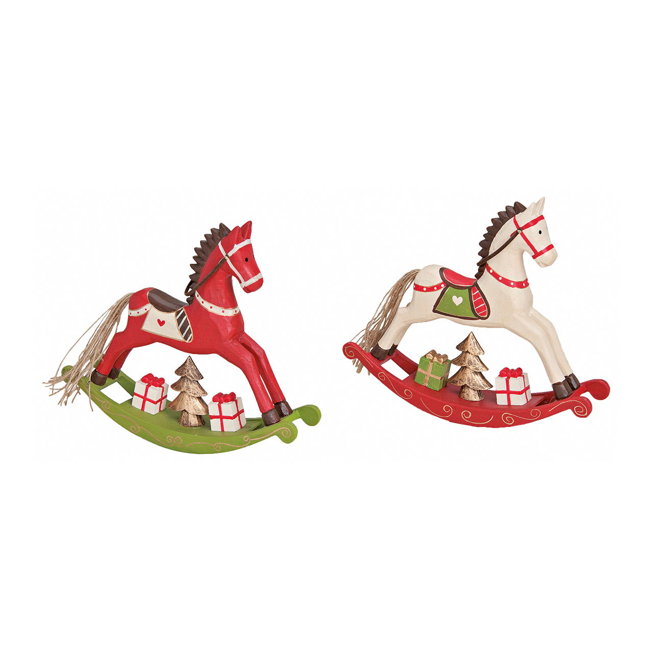 Wooden rocking horse, 2 assorted, W21 x H19 cm