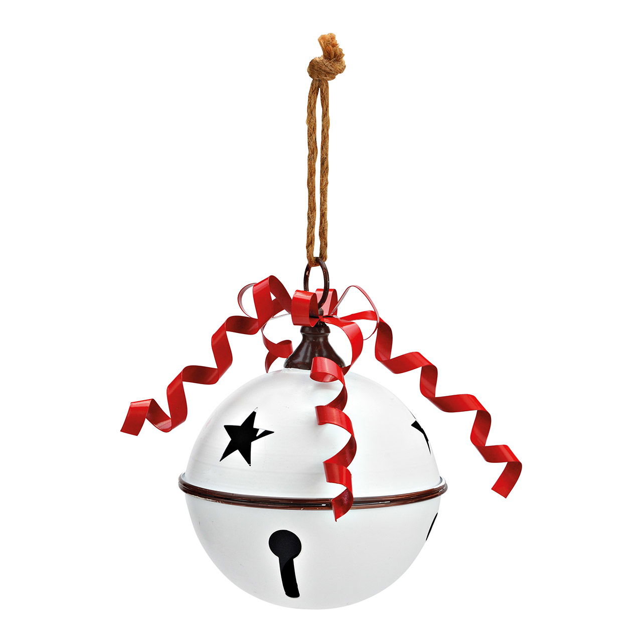 Hänger Glöckchen aus Metall weiß (B/H/T) 16x22x16cm Hänger Glöckchen aus Metall weiß (B/H/T) 16x22x16cm