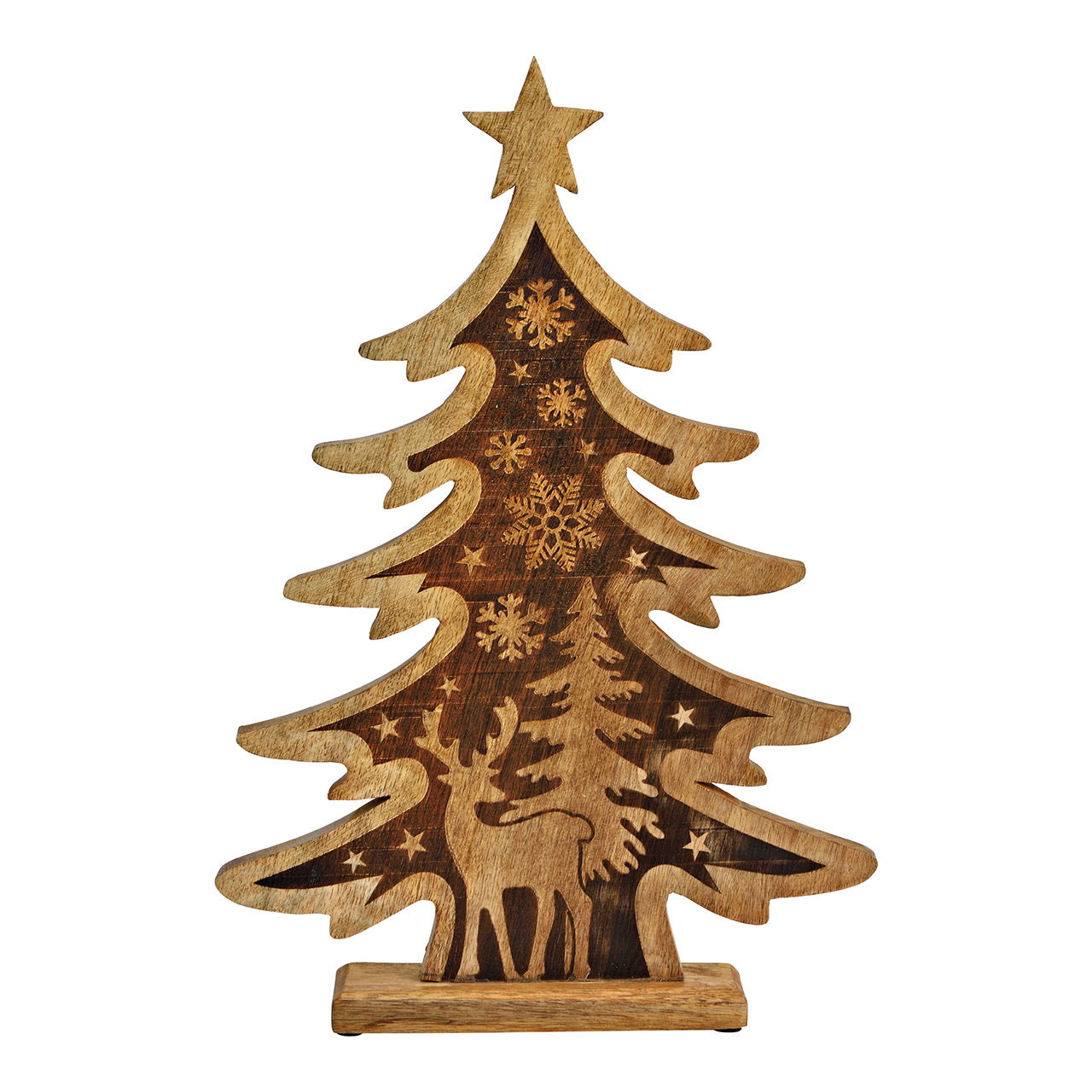 Stand fir tree mango wood natural (W/H/D) 28x41x5cm