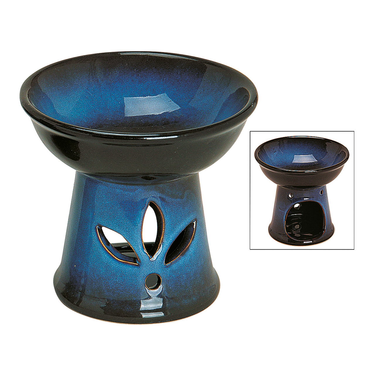 Ceramic fragrance lamp, in blue (W/H/D) 13x13x13 cm Ceramic fragrance lamp, in blue (W/H/D) 13x13x13 cm