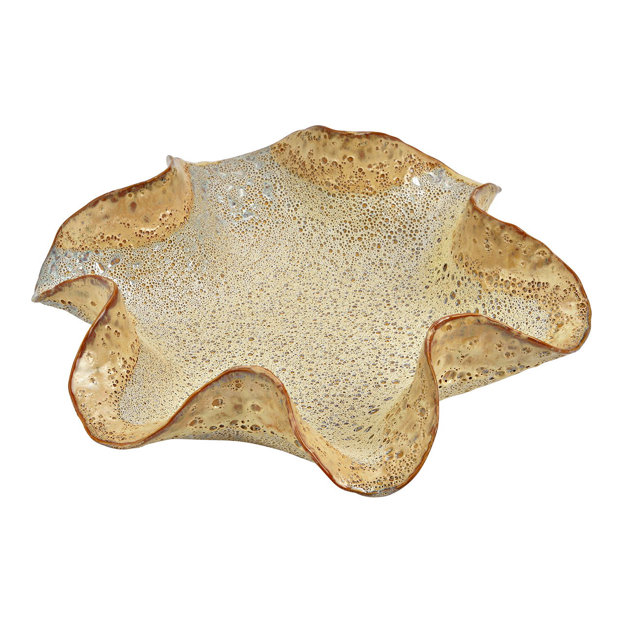 Coupe décorative en faïence, beige (L/H/P) 24x6x22cm Pilz, Pflanze, Blatt