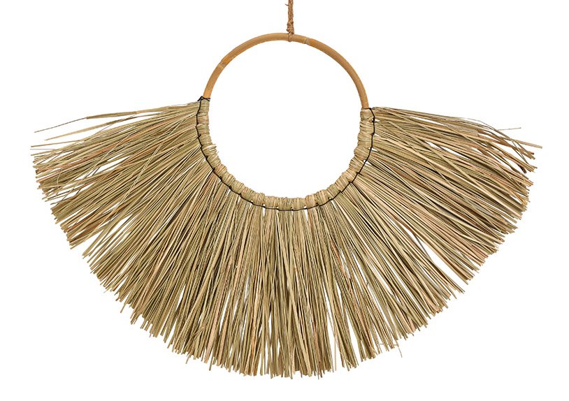 Wall hanger made of seagrass, natural metal (w / h / d) 65x44x1cm