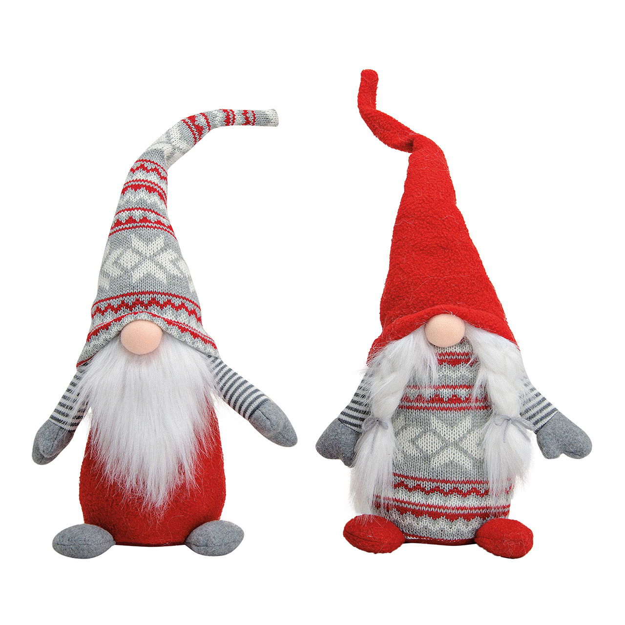 Wichtel Rot Grau aus Textil, 2-fach sortiert, B16 x T14 x H45 cm Wichtel Rot Grau aus Textil, 2-fach sortiert, B16 x T14 x H45 cm