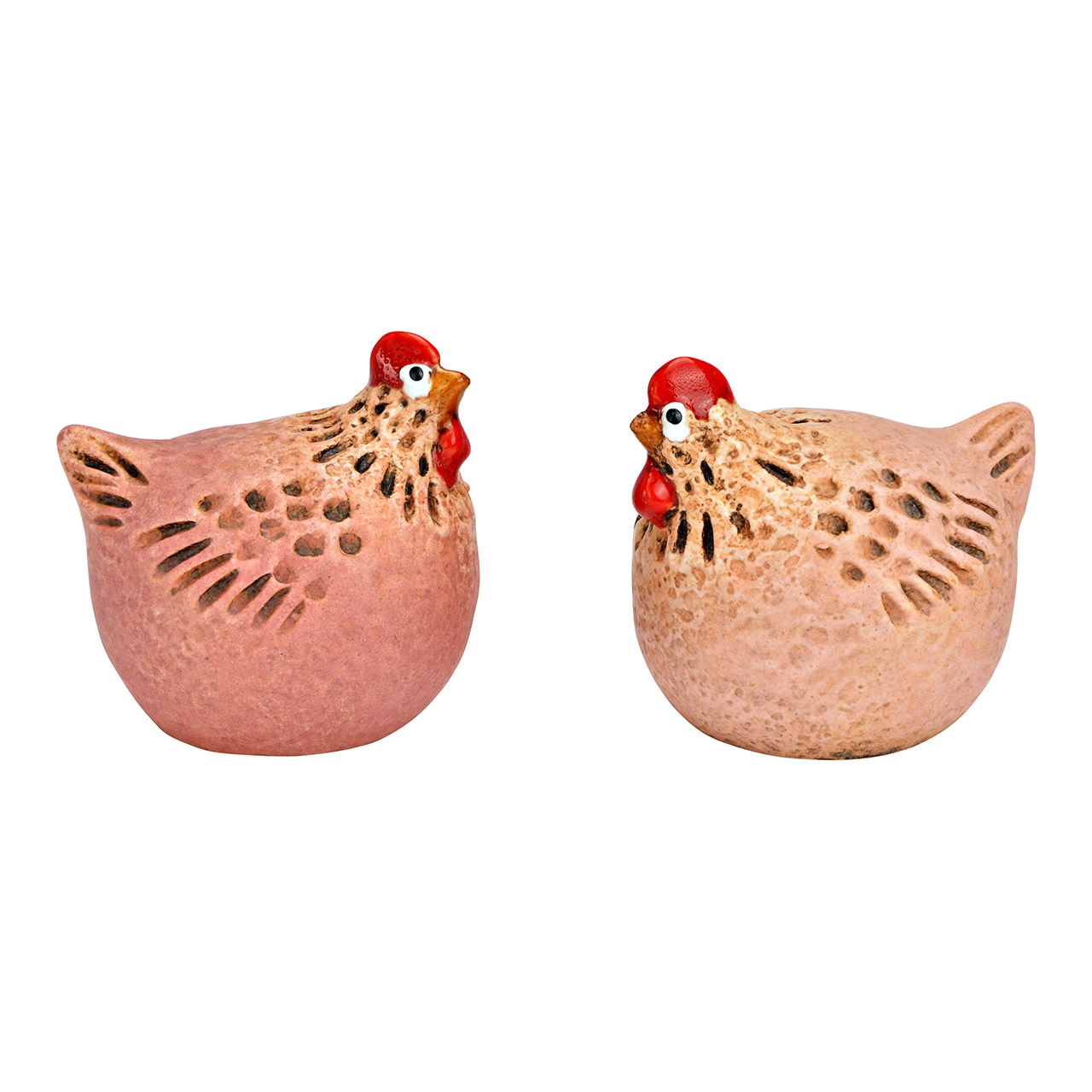 Chicken made of stoneware pink/pink 2-fold, (W/H/D) 5x5x5cm