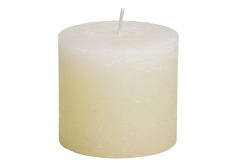 Candle 10x9x10cm, made of wax, champagner